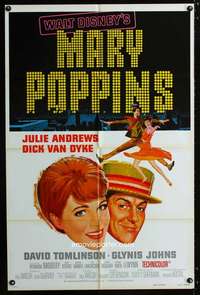 c519 MARY POPPINS style A one-sheet movie poster R73 Julie Andrews, Disney