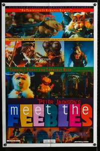 c506 MEET THE FEEBLES one-sheet movie poster '89 Peter Jackson puppets!