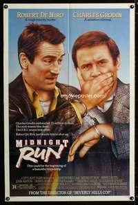 c501 MIDNIGHT RUN DS one-sheet movie poster '88 Robert De Niro, Grodin