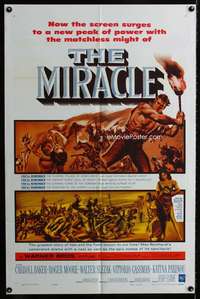 c496 MIRACLE one-sheet movie poster '59 Roger Moore, Carroll Baker