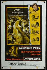 c491 MOBY DICK one-sheet movie poster '56 Gregory Peck, Orson Welles