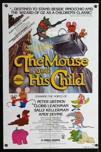 c485 MOUSE & HIS CHILD one-sheet movie poster '77 Ustinov, cartoon!