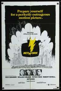c472 NETWORK one-sheet movie poster '76 Paddy Cheyefsky, William Holden