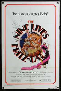 c463 NINE LIVES OF FRITZ THE CAT one-sheet movie poster '74 Robert Crumb