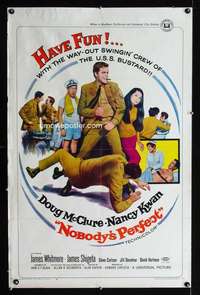 c459 NOBODY'S PERFECT one-sheet movie poster '68 Doug McClure, Nancy Kwan