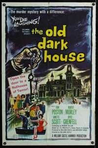 c452 OLD DARK HOUSE one-sheet movie poster '63 Hammer, William Castle