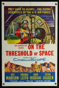 c446 ON THE THRESHOLD OF SPACE one-sheet movie poster '56 U.S. Air Force!