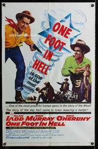 c443 ONE FOOT IN HELL one-sheet movie poster '60 Alan Ladd, Don Murray