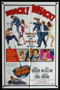 c438 ONE SPY TOO MANY one-sheet movie poster '66 Vaughn, Man from UNCLE!
