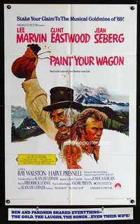 c427 PAINT YOUR WAGON one-sheet movie poster '69 Clint Eastwood, Lee Marvin
