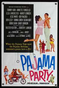 c426 PAJAMA PARTY one-sheet movie poster '64 Annette Funicello, Tommy Kirk