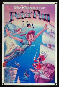 c410 PETER PAN one-sheet movie poster R89 Walt Disney classic!