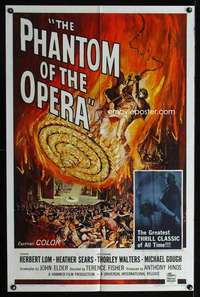 c408 PHANTOM OF THE OPERA one-sheet movie poster '62 Hammer, Herbert Lom