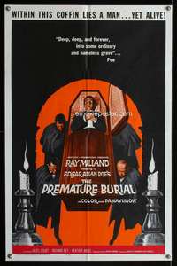 c382 PREMATURE BURIAL one-sheet movie poster '62 Edgar Allan Poe, Corman