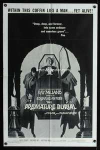 c381 PREMATURE BURIAL one-sheet movie poster R67 Edgar Allan Poe, Corman
