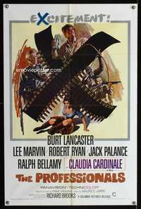 c365 PROFESSIONALS one-sheet movie poster '66 Burt Lancaster, Lee Marvin