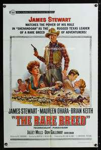 c340 RARE BREED one-sheet movie poster '66 James Stewart, Maureen O'Hara