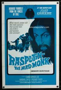 c338 RASPUTIN THE MAD MONK int'l one-sheet movie poster '66 Christopher Lee