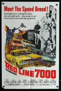c332 RED LINE 7000 one-sheet movie poster '65 car racing, James Caan