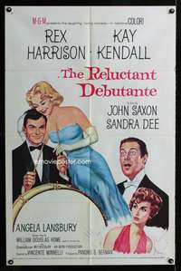 c325 RELUCTANT DEBUTANTE one-sheet movie poster '58 Harrison, Sandra Dee
