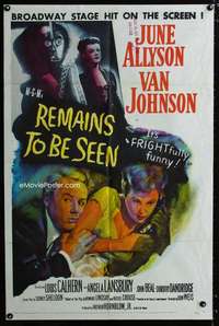 c324 REMAINS TO BE SEEN one-sheet movie poster '53 Van Johnson, Allyson