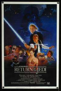 c314 RETURN OF THE JEDI style B one-sheet movie poster '83 George Lucas classic!