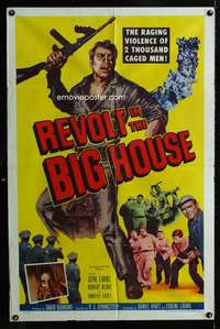 c310 REVOLT IN THE BIG HOUSE one-sheet movie poster '58 violent caged men!