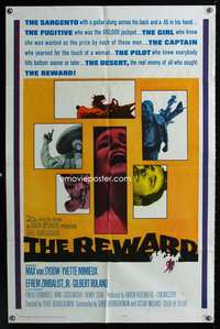 c309 REWARD one-sheet movie poster '65 Max Von Sydow, Yvette Mimieux