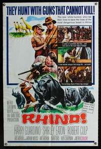 c308 RHINO one-sheet movie poster '64 Robert Culp, Shirley Eaton, Africa!