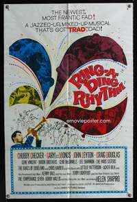 c296 RING-A-DING RHYTHM one-sheet movie poster '62 Chubby Checker, rock!