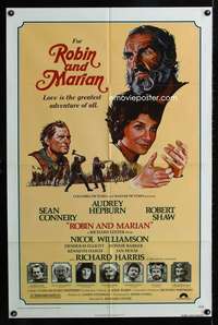 c284 ROBIN & MARIAN one-sheet movie poster '76 Sean Connery, Audrey Hepburn