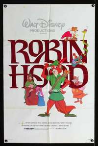 c281 ROBIN HOOD one-sheet movie poster R82 Walt Disney cartoon!