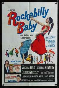 c277 ROCKABILLY BABY one-sheet movie poster '57 Les Brown and his band!
