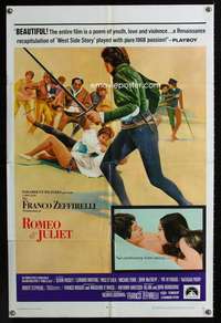 c270 ROMEO & JULIET style B one-sheet movie poster '69 Franco Zeffirelli