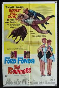 c265 ROUNDERS one-sheet movie poster '65 Glenn Ford, Henry Fonda