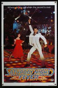 c248 SATURDAY NIGHT FEVER teaser one-sheet movie poster '77 John Travolta