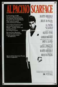 c240 SCARFACE one-sheet movie poster '83 Al Pacino, Brian De Palma, Stone