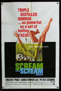 c238 SCREAM & SCREAM AGAIN one-sheet movie poster '70 Vincent Price, wild!