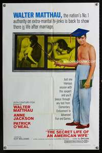 c230 SECRET LIFE OF AN AMERICAN WIFE one-sheet movie poster '68 Matthau
