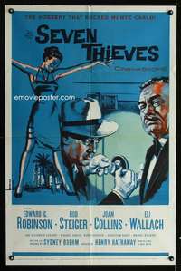 c210 SEVEN THIEVES one-sheet movie poster '59 Edward G. Robinson, Steiger