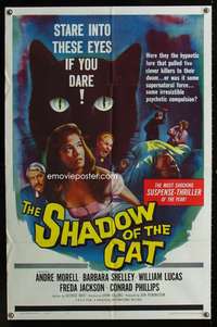 c206 SHADOW OF THE CAT one-sheet movie poster '61 sexy Barbara Shelley!