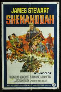 c190 SHENANDOAH one-sheet movie poster '65 James Stewart, Civil War!