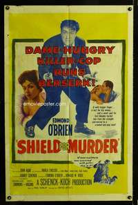 c188 SHIELD FOR MURDER one-sheet movie poster '54 Edmond O'Brien