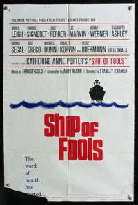 c187 SHIP OF FOOLS one-sheet movie poster '65 Vivien Leigh, Stanley Kramer