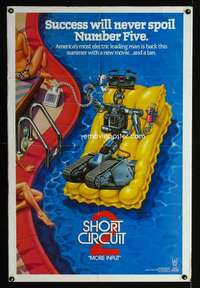 c184 SHORT CIRCUIT 2 teaser one-sheet movie poster '88 Johnny Five is alive!