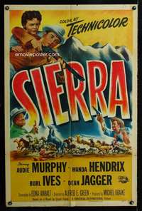 c177 SIERRA one-sheet movie poster '50 Audie Murphy, Burl Ives