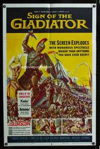 c175 SIGN OF THE GLADIATOR one-sheet movie poster '59 Ekberg, Antonioni
