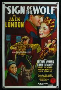 c174 SIGN OF THE WOLF one-sheet movie poster '41 Jack London, Whalen
