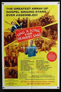 c164 SING A SONG FOR HEAVEN'S SAKE one-sheet movie poster '66 gospel music!