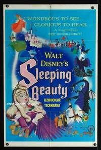 c149 SLEEPING BEAUTY one-sheet movie poster '59 Disney classic!